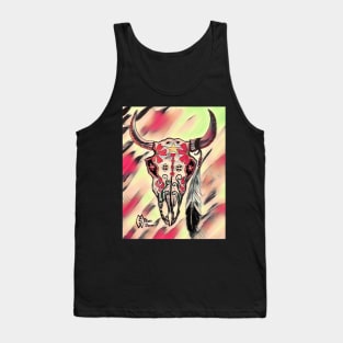 Bull Sugar Skull in the Retro Tank Top